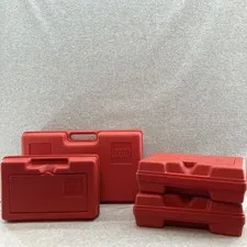 Lego Red Storage Boxes Carrying Case Holder Lot Container 1982 Vintage 80s USA