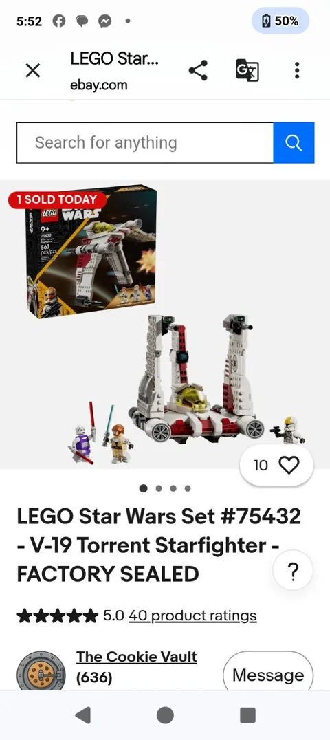 LEGO Star Wars Set #75432 - V-19 Torrent Starfighter - FACTORY SEALED