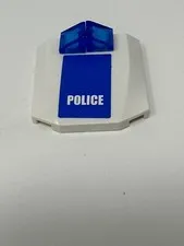P Part 45677 4x4x2/3 Triple Curved Car White Hood x1 Police Sticker Blue