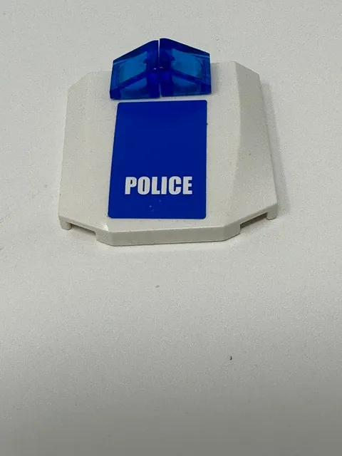P Part 45677 4x4x2/3 Triple Curved Car White Hood x1 Police Sticker Blue