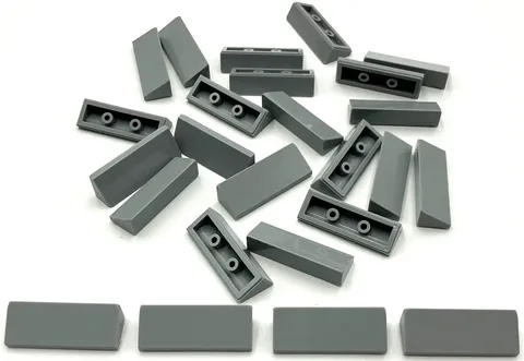 Lego 25 New Light Bluish Gray Slopes Sloped 30 1 x 3 x 2/3 Pieces