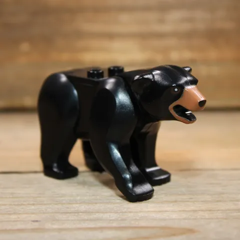 LEGO Black Bear Medium Nougat Muzzle 2 Studs on Back 98295c01pb03