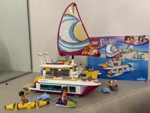 LEGO FRIENDS: Sunshine Catamaran (41317) -no box-Complete- Retired - w/manual - 