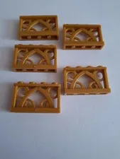 No 319 5x Lego Fence Ornament 19121 1x4x1. Gold
