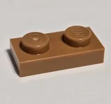 LEGO Parts - Medium Nougat Plate 1 x 2 - No 3023