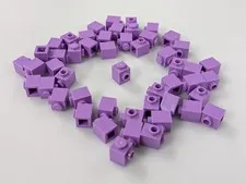 Lego x50 New Medium Lavender Brick, Modified 1 x 1 with Stud on Side # 87087