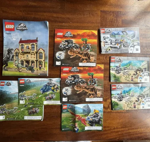Lot of 9 LEGO Jurassic World Instruction Manuals Only 75930 75928 75929 75926