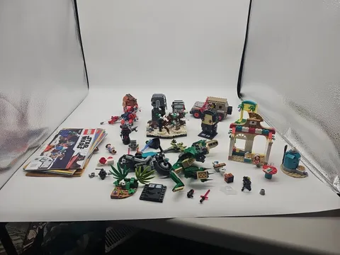 Huge Lego Lot Partial Sets Full Sets Mini Figs Dinosaur Jeep Pizza Booklets