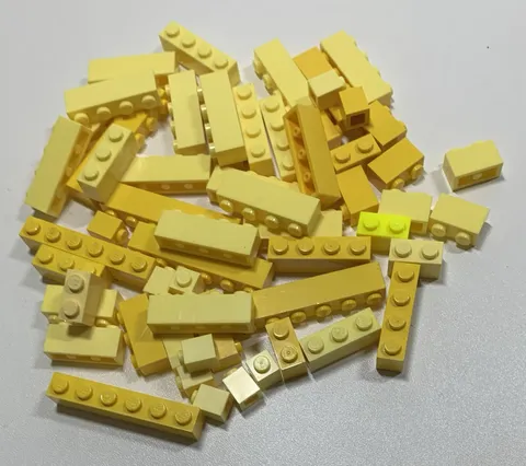 Lego Yellow BRICKS BLOCKS ONLY 60pc Bulk Lot 1x6 1x4 1x3 1x2 1x1 Building