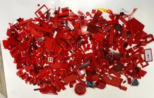 2 lbs LEGO Bulk Lot – RED Random Bricks Plates Parts Mixed Pieces for Building