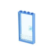 1x LEGO Door Frame 1x4x6 Blue Transparent Police Brand 60616pb052 60596