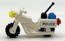 LEGO White Vintage Police Bike, Sold as is  inv.572