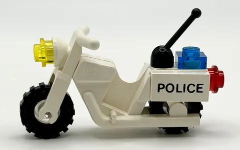 LEGO White Vintage Police Bike, Sold as is  inv.572