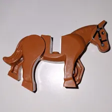 LEGO Horse Animal Figure Brown Plastic Printed Bridle Animals 2pc