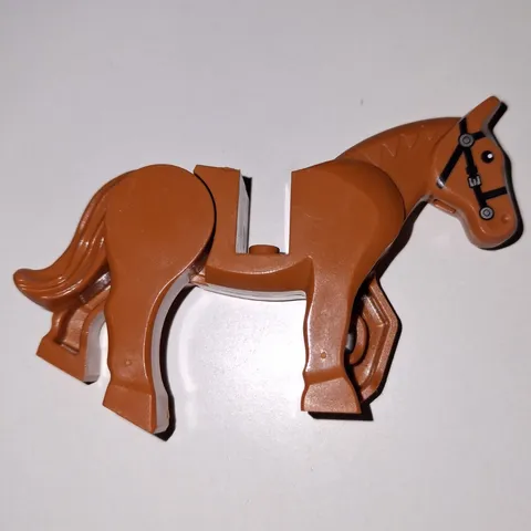 LEGO Horse Animal Figure Brown Plastic Printed Bridle Animals 2pc
