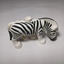 Lego Duplo Adult White & Black Striped Zebra - Zoo Jungle Safari Animal