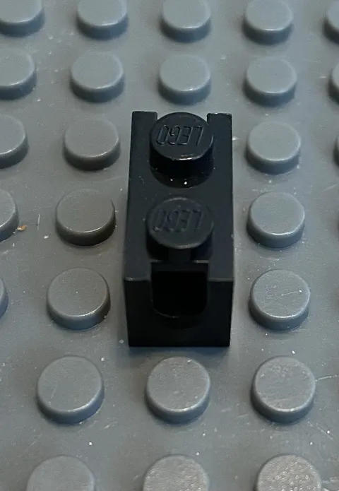 LEGO Black Brick Modified 1x2 With Digger Bucket Arm Holder Part 3317 Set 6686