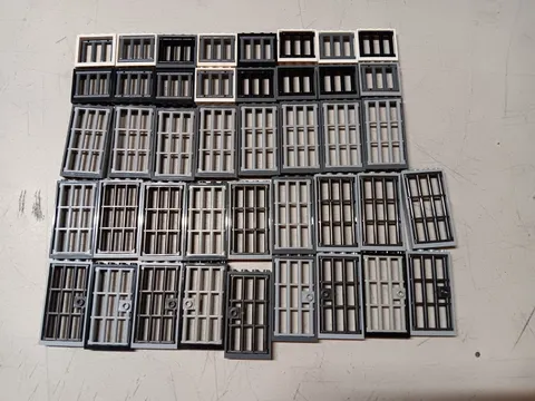 LEGO BULK LOT 42 WINDOWS DOOR FRAMES BARS 1X4X6 1X4X3 JAIL PRISON POLICE