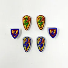 Vintage Lego Castle Dragon Masters Knights Minifigure Shields Lot of 6