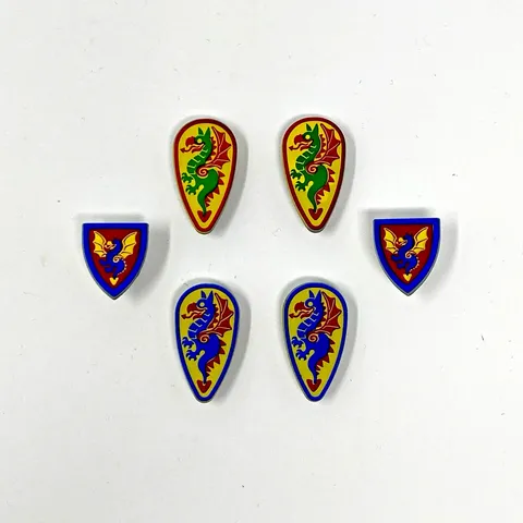 Vintage Lego Castle Dragon Masters Knights Minifigure Shields Lot of 6