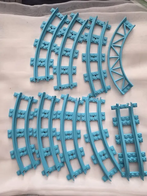 Large Lot LEGO  Blue Friends Roller Coaster Train Tracks 9 Pieces