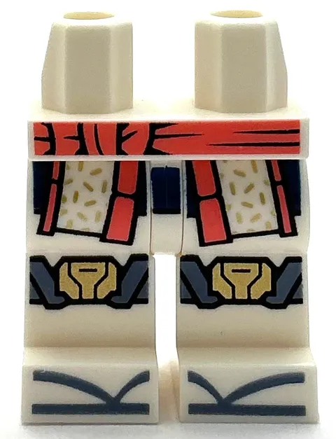 Lego New White Minifigure Pants Legs Coral Sash Robe Ends Ninja Ninjago Part