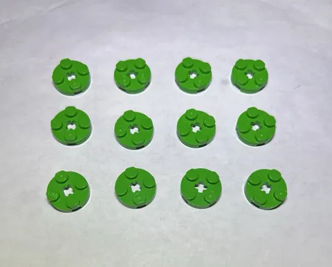 Lego Lot Of 12 Bright Green 2x2 Round Plate Plates New City Part