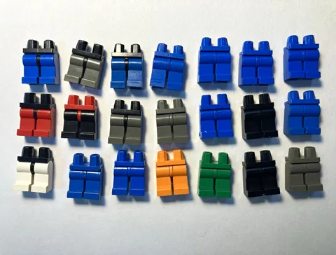 LEGO Bulk Lot 18 Minifigure Legs/Hips Parts Mixed Colors Blue Gray Black