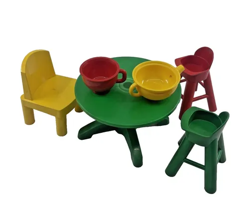 RARE LEGO DUPLO EDUCATION XLARGE FURNITURE TABLE CHAIRS HIGH CHAIRS CUPS
