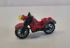 Vintage LEGO Motorcycle Riding Cruiser Dark Red Dark Bluish Gray Trim Bike