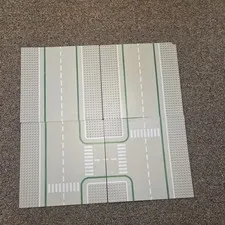 Lot of 4 Vintage LEGO City Road Gray Baseplates 