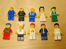 LEGO Lot of 10 Minifigures City Town People Random Pilot Chef