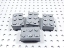 LEGO Lot of 4 Dark Bluish Gray 2x3 Bricks BE