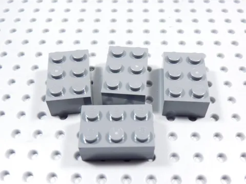LEGO Lot of 4 Dark Bluish Gray 2x3 Bricks BE