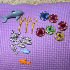 LEGO 7985 ATLANTIS TREASURE KEYS (X6) Blue, 3 Red, 1 Green, 1 Yellow w Extras