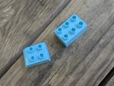 LEGO Light Azure Plastic Brick & Slope Pieces Bricks & Blocks Lot of 2