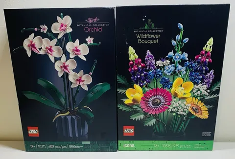 Lego Botanical Collection 10311 Orchid 10313 Wildflower Bouquet 2 Sealed Sets