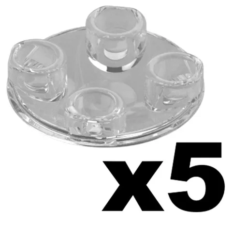 Lego 5 New ROUND PLATES Clear 2 x 2 with Rounded Bottom Boat Skid Part 2654 TR1
