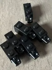LEGO 30541 Black Hinge Brick 1 x 2 Locking with 1 Finger Horizontal End 6 Pieces