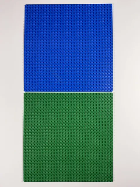 LEGO Lot of (2) 3811 Green & Blue Base Plate Baseplate 32x32 32 x 32  10" x 10 "