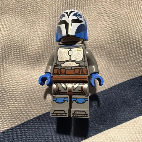 LEGO Minifigure Blue & Gray Armored Figure Plastic Character w/ Helmet & Jetpack