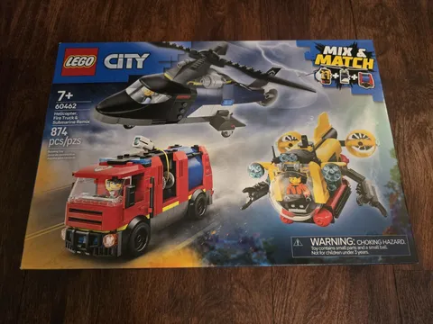 LEGO City Helicopter, Fire Truck & Submarine Remix 60462 New Sealed!