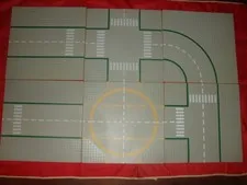 LEGO SET OF 6 ROAD PLATES STRAIGHT INTERSECTION CURVE