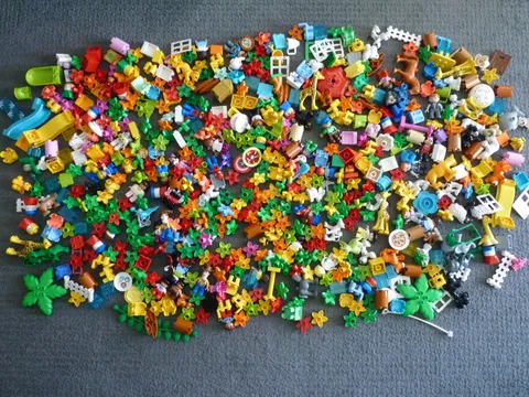 Huge LEGO DUPLO Lot - 10 lbs Figures Animals Flowers Chairs Windows Slides etc