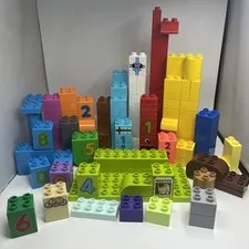 120+ Vintage LEGO QUATRO BLOCKS Toddler Large Building Bricks Lot Used DUPLO