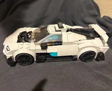 LEGO Buildable Sports Car Vehicle Model Gray/Black with Blue Accent