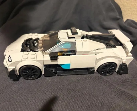 LEGO Buildable Sports Car Vehicle Model Gray/Black with Blue Accent