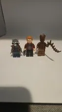Lot 3 LEGO Minifigs Guardians of the Galaxy Star-Lord Rocket Raccoon Groot TG82