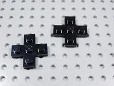 LEGO Lot of 2 Black 3x3 Cross Plates BF