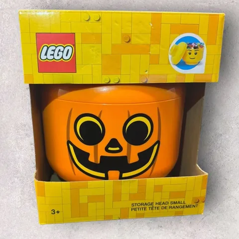 LEGO Storage Head Small Pumpkin Jack-O-Lantern BRAND NEW! Halloween 6” Tall